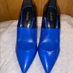 Blue and Black Pumps